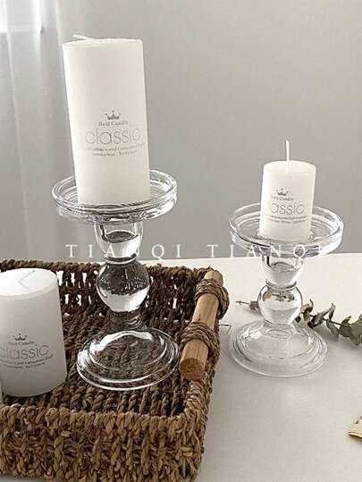 一套法式ins复古罗马柱玻璃烛台B&B房间软装饰烛台创意家居摆件万圣节,鬼节,秋季,节日,圣诞节,冬季,节日,节日,礼物