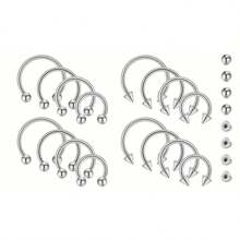 8/16/32 Pcs Stainless Steel Septum Nose Rings Set - Stainless Steel Lip Stud Set-Women Men's Body Piercing Jewelry Gift Stainless Steel Piercing Jewelry Set Lip Studs Tongue Studs Ear Studs Nose Studs Nipple Rings Tongue Rings Stainless Steel 14G 16G Straight Bar Curved Bar Bell Piercing Jewelry