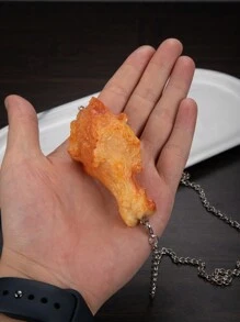 1 Stück Lustige Anhänger Halskette Mit Gebratenen Hähnchen Nugget Für Die Food Festival Für Herren