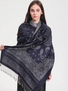 Eșarfă elegantă cu imprimeu Paisley Paisley, șal cu flori de trandafiri eșarfă lungă cu gradient, șal cu protecție solară de primăvară vară, eșarfă în stil de vacanță
