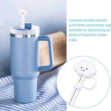 3 Packs Compatible With 30&40 Oz Tumbler, 10mm Cloud Shape Straw Covers Cap, Cute Silicone Cloud Straw Covers, Straw Protectors, Soft Silicone Cloud Shape Straw Lid For 10mm Straws