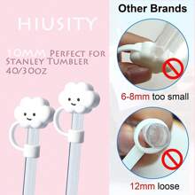3 Packs Compatible With 30&40 Oz Tumbler, 10mm Cloud Shape Straw Covers Cap, Cute Silicone Cloud Straw Covers, Straw Protectors, Soft Silicone Cloud Shape Straw Lid For 10mm Straws