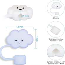3 Packs Compatible With 30&40 Oz Tumbler, 10mm Cloud Shape Straw Covers Cap, Cute Silicone Cloud Straw Covers, Straw Protectors, Soft Silicone Cloud Shape Straw Lid For 10mm Straws