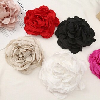 1入時尚16CM布質花形胸針，女士配飾