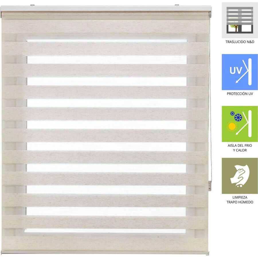 Ecommerc3 Tenda a rullo giorno e notte misura 100x180 Larghezza x Altezza - Tessuto doppio Tenda a rullo giorno e notte misura 97x175 - Facile installazione a parete o soffitto