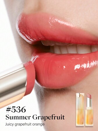 JOOCYEE Pintalabios vidrioso Rouge 536 Hydratación de toronja de verano Cuidado labial hidratante, efecto volumen duradero y a prueba de transferencia