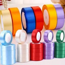 5 rollos/paquete de cinta de 2,5 cm para cajas de regalo de bodas, clips de cabello, lazos hechos a mano, rosas, paquete de material DIY con cinta - Café integral - Ver 2