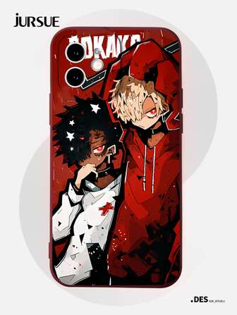  JURSUE 动漫美学防震软手机壳适用于 iPhone 16 15 14 13 12 11 Pro Max SE 2020 X XR XS 8 7 Plus Y4460Q