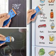 1 Set Scratch-Free Plastic Razor Blade Scraper And Blades - Adhesive Remover For Stickers, Gaskets, And Paints On Car Glass And Windows - Blue - View 7