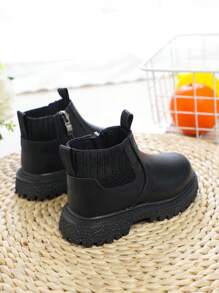 1 Pair Of New Spring/Autumn British Style  Boots For Boys And Girls, Children Soft Bottom Flat Casual Shoes