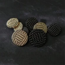 Vintage Antique Brass Buttons 10PCS - Multi-Size 15-25mm Black/Gold Alloy Buttons For Blazers, Cardigans, Dresses (Collar/Sleeve DIY Accents) - Multicolor - View 5