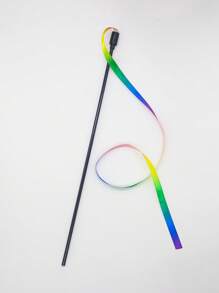 2pcs Playful Cat Wand Toy With Colorful Ribbons For Pet Entertainment