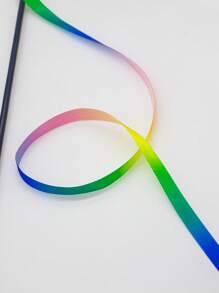 2pcs Playful Cat Wand Toy With Colorful Ribbons For Pet Entertainment