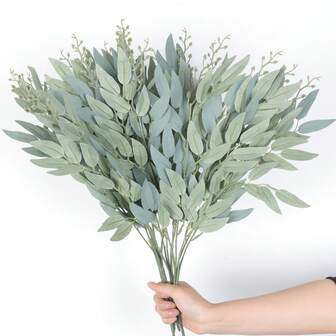 1pc Artificial Willow Leaf Decor