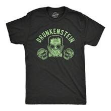 Mens Drunkenstein T Shirt Funny Frankenstien Beer Halloween Party Graphic Tee