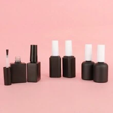 2 Cái 10Ml Sơn Móng Tay Thủy Tinh Tròn Màu Đen Mờ Chai Sơn Bóng Có Thể Đổ Lại Hộp Đựng Mỹ Phẩm Di Động Chống Tia UV Với Bàn Chải, Mẫu Hình Vuông Sơn Móng Tay Chai Nắp Trắng/Đen - Nhiều màu - Xem 1