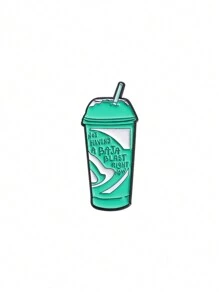Not Having A Baja Blast Right Now Drink Cup Shaped Brooch, Cartoon Humorous Accessory Suitable For Men And Women To Wear In Daily Life