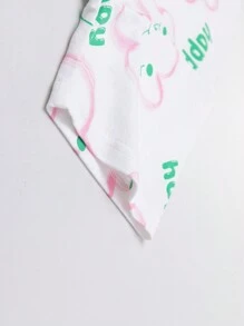 zosee Young Girl Cute Printed Short-Sleeved T-Shirt, Summer Clothes 2024 New Short-Sleeved Stylish Little Girl Top For Beach Party