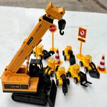 12 Pieces/Set Of Cake Decoration For Engineering Vehicles - Excavator, Bulldozer, Loader Cake Decoration For Boys' Birthday Parties,Christmas