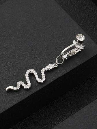 1 件装仿假肚脐环蝴蝶假肚脐穿孔夹脐带肚脐软骨夹耳环身体首饰