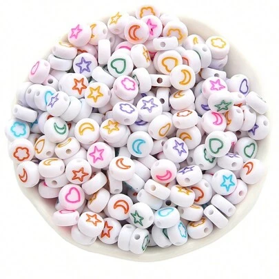100入組/套隨機色星星細節DIY珠子