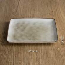 Famiware Ocean Square Stoneware 9.75" Dinner Plate, Suitable For Party With Friends (Set Of 6) - Grey - View 3