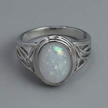 1枚復古人頭造型月光石戒指,適用於女士的宴會 - 綠色 - 查看 10