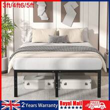 OYAJIA Single / Double / King Size Metal Bed Frame Bed Platform Bed Base 3ft 4ft6 5ft,90*190cm,135*190cm,151*190cm - Black - View 1