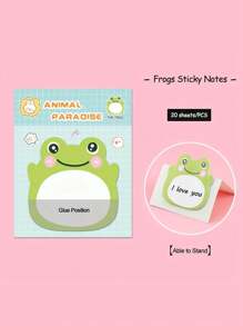 1/2/5/10PCS Frog Sticky Notes Kawaii Frogs Sticky Notes Sets, Aesthetic Cute Small Frog Sticky Notes Mini Animal Self-Stick Notes Pads For Frog Lovers Office School Creative Gifts Back To School - Multicolor - View 5