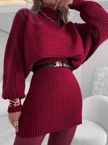 Women Sweater Co-Ords - Rojo - Ver 2
