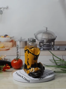 1pc Shoe Shaped Glass Salt And Pepper Shaker Ornament - Multicolor - View 3