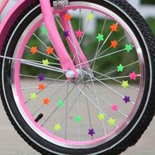 36 sztuk kolorowych plastikowych szprych rowerowych w kształcie gwiazdy - idealne akcesoria do dekoracji rowerów - Kolorowe szprychy w kształcie gwiazdy do rowerów dziecięcych, trwałe i łatwe w montażu - Wielokolorowe - Zobacz 1