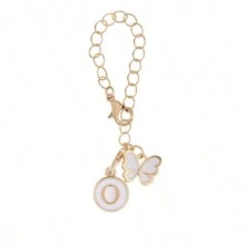 蝴蝶圓形字母鏈水瓶帶創意裝飾掛飾杯子配件