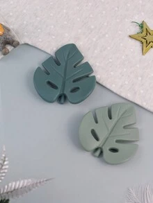 1入嬰兒咬咬葉子咬咬器，感官訓練教育玩具，適用於嬰兒和幼兒堆疊矽膠咀嚼玩具，環保安全的嬰兒咬咬玩具（玩樂和葉子咀嚼）嬰兒咬咬玩具 - 彩色 - 查看 9