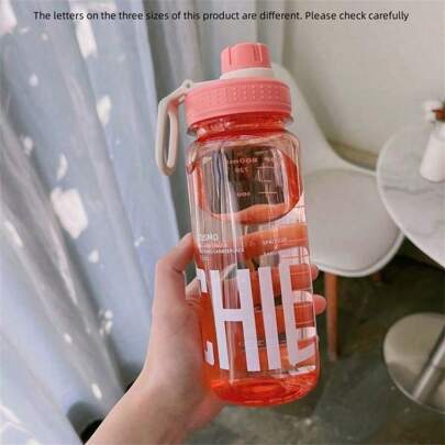 Botella de agua de gran capacidad de 1000ml, de plástico altamente resistente al calor, adecuada para deportes, fitness, actividades al aire libre, ciclismo de montaña, con diseño portátil