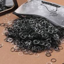 2000 Piezas paquete Lindas Ligas Elásticas Para El Cabello Bandas Desechables Para Niñas De Alta Elasticidad, Sujetador De Caballo Multi-color - Negro - Ver 3