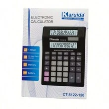 MAXIIZAZAGA-KARUIDA Calculator Double Screen And Giant Keys 12 Digits Black Color Economical, Office, Premises, 100% Solar Accounts - 黑色 - 查看 9