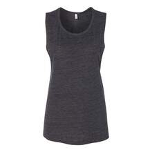 BELLA + CANVAS Women's Flowy Scoop Muscle Tank (Charcoal Black Slub) - Màu xám đen - Xem 1