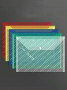 10pcs/Pack Creative A4 Transparent Document Bag With Multiple Styles Options, Suitable For School And Office Supplies Organization. Classified Buckle Folder, Multipurpose Thickened Waterproof File Bag For Home Office Organization. Ideal For Student's Organization And Storage Of Coursework, Test Papers, Etc. - Multicolor - View 15