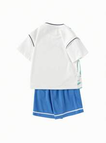 Balabala Ultraman Boys' Short Sleeve Set, Summer 2024 New Design T-Shirt Set - White - View 2