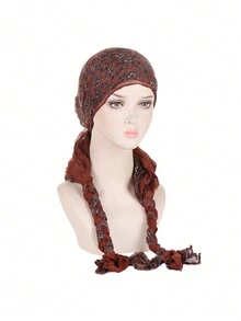 Fashionable All-Matching Turban, New Style, Hand-Woven Braid Turban, Scarf, Ladies Hat. Bonnet Hair Bonnet Turban - Multicolor - View 5