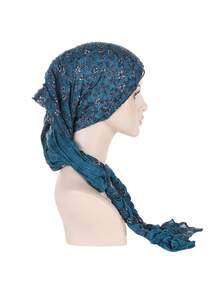 Fashionable All-Matching Turban, New Style, Hand-Woven Braid Turban, Scarf, Ladies Hat. Bonnet Hair Bonnet Turban - Multicolor - View 3