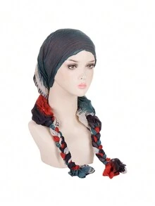 Fashionable All-Matching Turban, New Style, Hand-Woven Braid Turban, Scarf, Ladies Hat. Bonnet Hair Bonnet Turban - Multicolor - View 10