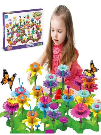 Children Garden Building Flower Toys Girls DIY Flower Garden Toys Building Blocks Kids Playset Creative Growing Floral Garden Parents-Child Interaction Developmental Educational Toys Room Decoration Winter Gifts Kids Toys, Kids Toys, Toys For Girls, Girls Toys