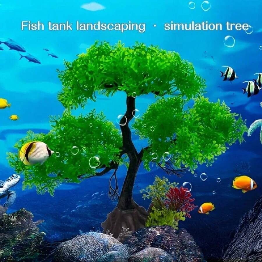 Plantes décoratives artificielles pour aquarium, herbes aquatiques, ornements aquatiques, décoration de jardin pour aquarium. Accessoires de décoration pour aquarium. Herbe aquatique décorative haute simulation anti-décoloration pour la décoration de la maison