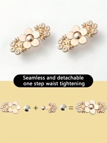 2 Stücke Gürtelschnalle, ohne Nägel, ohne Nähte, abnehmbares Jeansrock Taillenband Werkzeug, keine Spuren, feste Schnalle, unsichtbarer verstellbarer Taillenband Schnallenstift