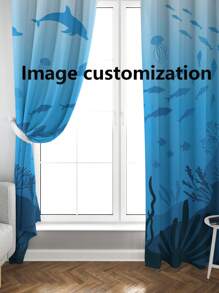 2pcs Customized Curtains,DIY Customized Throw Pillow Home Decorative,Wedding Gift ,Birthday Present,Anniversary Gift,Pet ,Baby Print Curtains