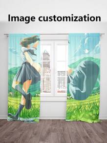 2pcs Customized Curtains,DIY Customized Throw Pillow Home Decorative,Wedding Gift ,Birthday Present,Anniversary Gift,Pet ,Baby Print Curtains