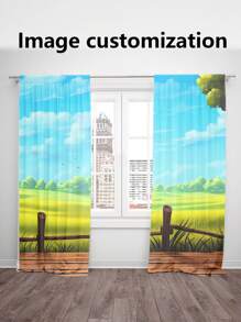 2pcs Customized Curtains,DIY Customized Throw Pillow Home Decorative,Wedding Gift ,Birthday Present,Anniversary Gift,Pet ,Baby Print Curtains