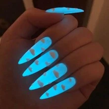 10g Sky Blue Glow-In-The-Dark Nail Pigment - Luminous Epoxy Resin Dye Acrylic Craft Tips Halloween Party - Apricot - View 9